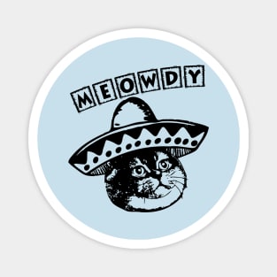 Heavy Breathing Meowdy Cat in a Sombrero Magnet